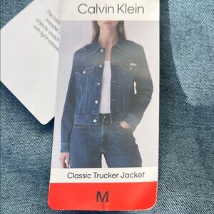 Calvin Klein Dark Blue Denim Jacket woman’s medium NWT